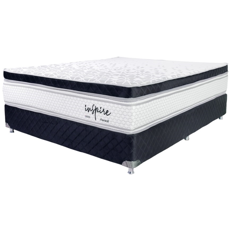 SOMMIER PARANA 200X200 NEGRO INSPIRE 120K (COLCHON+BASE)