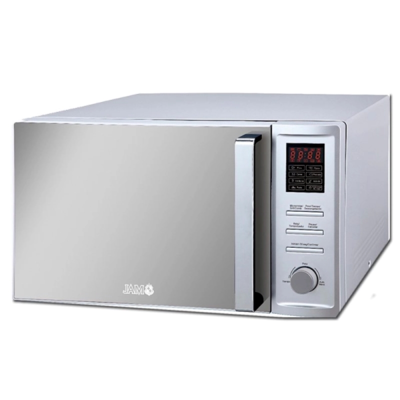 MICROONDAS JAM 36LTS GRILL SILVER PUERTA ESPEJADA 1000W