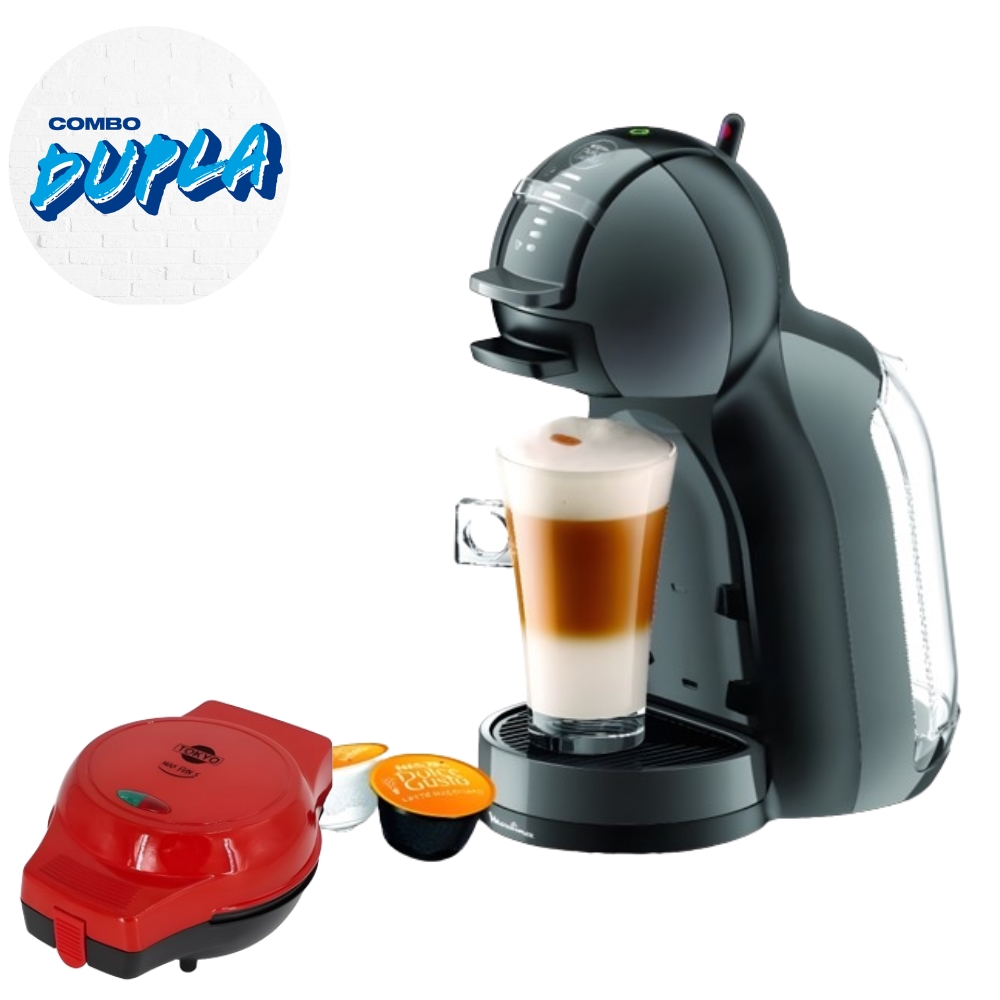 COMBO DUPLA: CAFETERA DOLCE GUSTO MOULINEX MINI ME NEGRO + WAFLERA TOKYO MAXFUN2