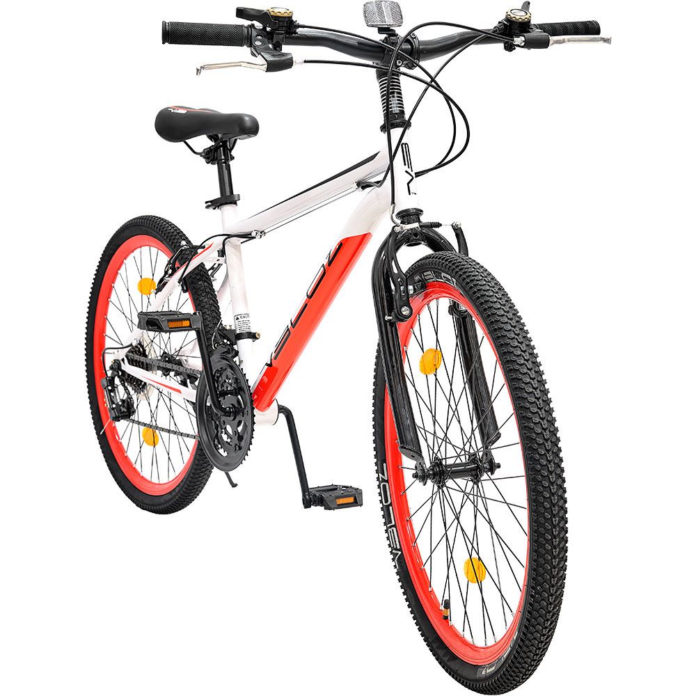 BICICLETA VELOZ 24 VORTEX BLANCO/ROJO + HOPPIE + STICKER