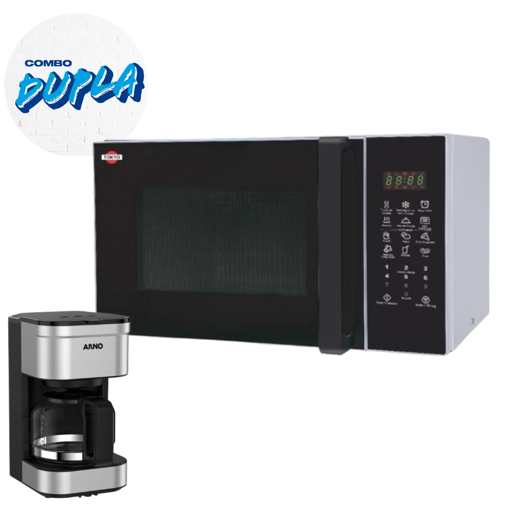 COMBO DUPLA: MICROONDAS TOKYO 30LTS. TOK30BL C/GRILL + CAFETERA ARNO PREFEITA