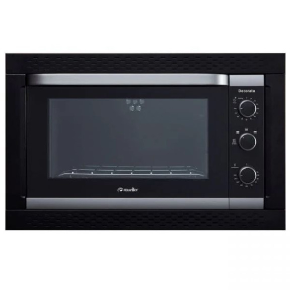 HORNO ELÉCTRICO MUELLER EMPOTRABLE DECORATO 44 L G3 NEGRO