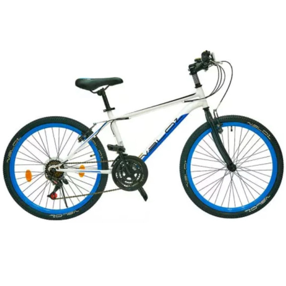 BICICLETA VELOZ 24 VORTEX BLANCO/AZUL + HOPPIE + STICKER