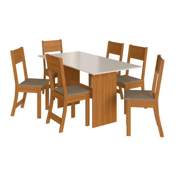 JUEGO COMEDOR ABBA 6 SILLAS KARLA INDEKÉS FREIJO | OFF CACAO